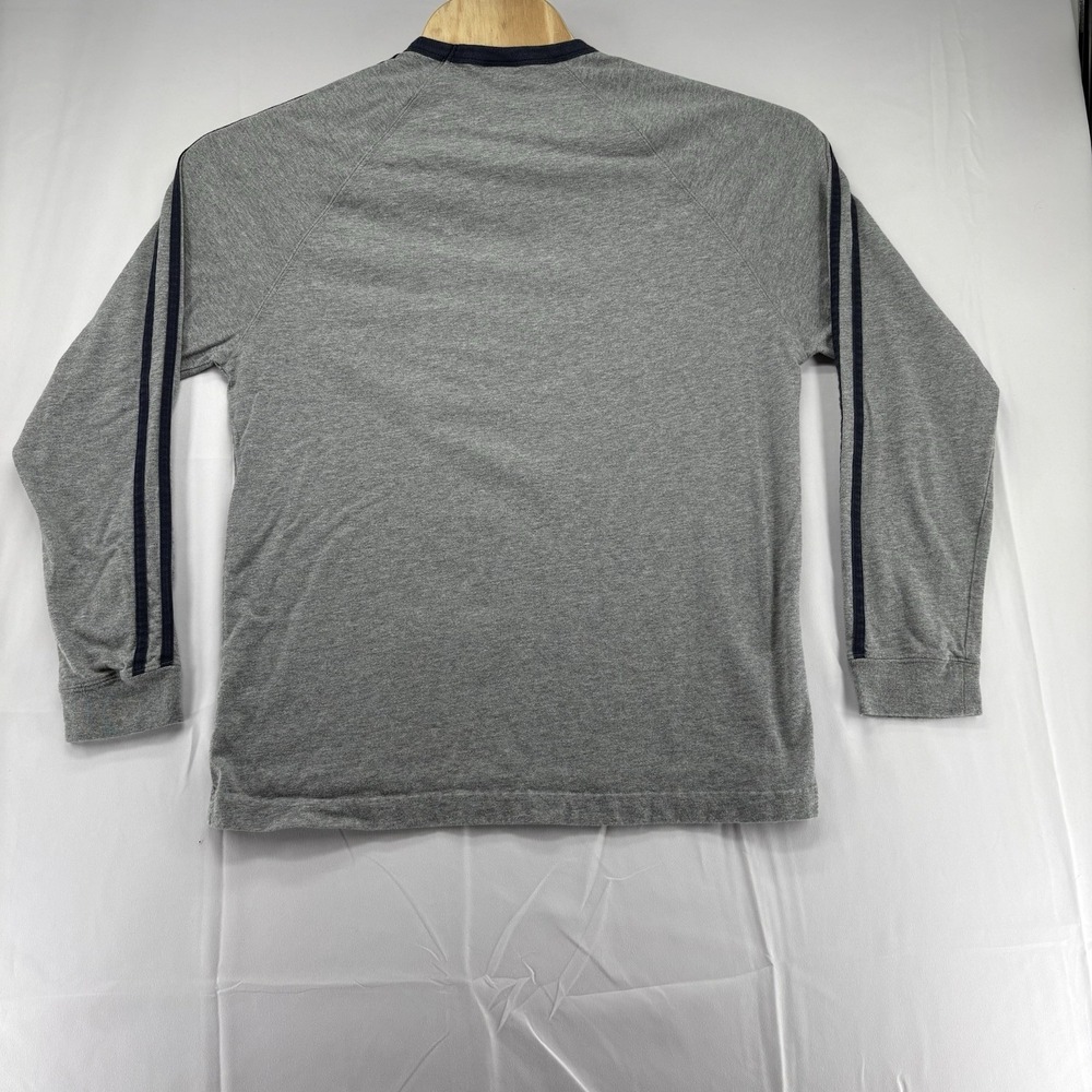 Vintage YKK Old Navy Stripe Sleeve Long Sleeve T-Shirt Size Medium Gray - Picture 5 of 9